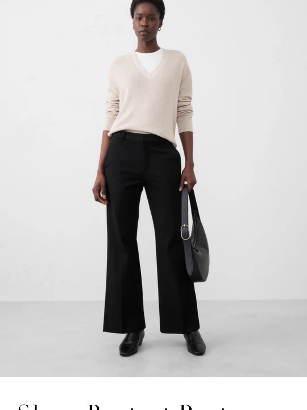 Banana republic Sloan Wide-Leg Black Dress Pants - Classic Women's Trousers
